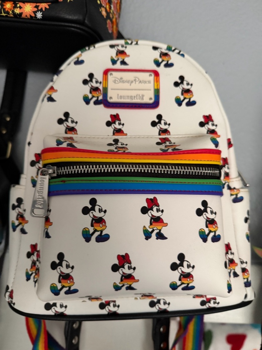 Mickey and Minnie rainbow loungefly backpack